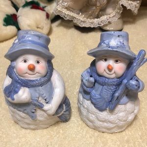 K's Collection 2 Snowman Figurines - Christmas Decoration 5.75”x 4” - 3 lbs